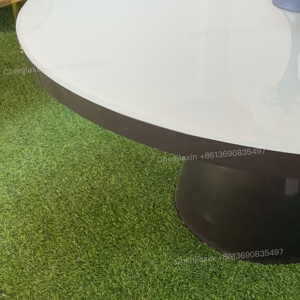 Gran oferta 2025, vidrio redondo de lujo con soporte de Base sólida, mesas de banquete de boda de acero inoxidable para eventos - Product Image 4
