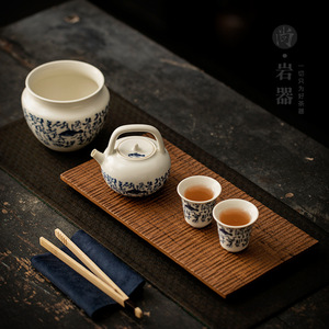 Service à thé Kung Fu avec théière et deux tasses, fonction eau bouillante, pour bureau et réception - Product Image 4