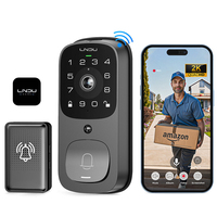 LNDU VL100 2K HD Videocamera Smart Deadbolt WiFi Vingerafdruk Deurslot met Tweeweg Audio Deurbel IP65 Keyless Entry