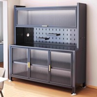 Armoires de rangement en acier pour la maison, buffet en métal avec tiroirs à glissière fluide, adapté au rangement de la salle à manger et de la cuisine