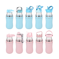 Gourde isotherme à double paroi en acier inoxydable et plastique de qualité alimentaire sans BPA, 24 oz, forme de gourde