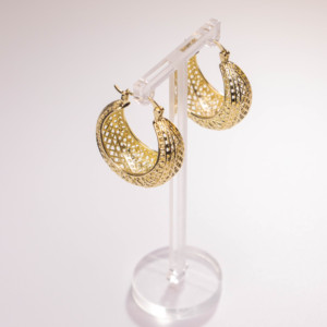 Women's Trendy Bohemian Hoop <b>Earrings</b> 18k <b>Gold</b> Silver Plated Copper <b>Vintage</b> Woven Hollow Bag Wedding Jewelry Wholesale - Product Image 3