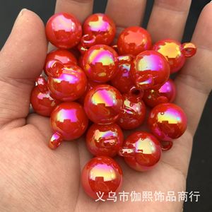 Uv Plated Rainbow <b>Shell</b> Beads 16mm Round Plastic Resin For <b>Bracelet</b> Making Jewelry Accessories - Product Image 3