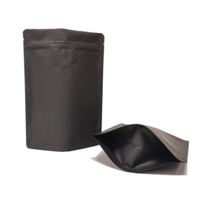 8Oz Giấy <span class=keywords><strong>Kraft</strong></span> Màu Đen Đứng Lên Zipper Pouch Bag Đối Với Cà Phê - Product Image 1