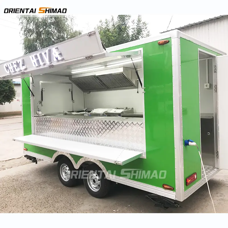 बिक्री के लिए जस्ती खाद्य ट्रक फ्रायर चिकन रोटी पकाने का तवा गाड़ी सबसे अच्छा डिजाइन मोबाइल वर्ग खाद्य ट्रेलर