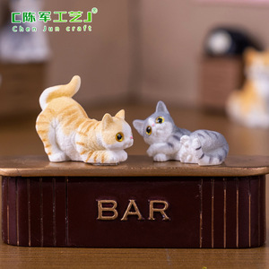 <b>Mini</b> Resin Animals Miniature Resin Cat Crafts Figurines Ornaments for DIY Car Dashboard Office <b>Desk</b> Computer Monitor Decor - Product Image 6