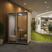 Cabine insonorisée mobile 2 places modèle M, cabine de réunion acoustique facile à assembler, cabine silencieuse de bureau pour deux personnes