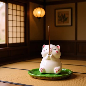 Porte-encens en céramique en forme de grenouille de dessin animé avec bâtonnets de bois de santal, aromatiques naturels, pour la décoration de la maison et du bureau - Product Image 4