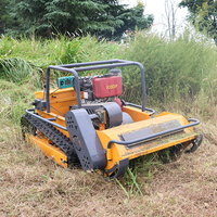 Nouvelle tondeuse à fléaux industrielle télécommandée à chenilles, diesel 4 temps 190cc, à braquage zéro, pour la coupe de l'herbe