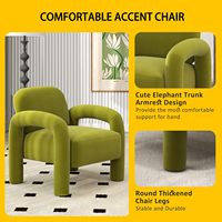 Fauteuil d'appoint moderne Fauteuil rembourré en velours vert confortable Canapé simple Chaise tonneau tuftée pour la lecture pour le salon