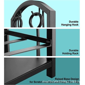 Support à <span class=keywords><strong>bois</strong></span> <span class=keywords><strong>de</strong></span> chauffage intérieur/extérieur avec 5 outils en métal porte-bûches et <span class=keywords><strong>pince</strong></span> à pelle à poker <span class=keywords><strong>pour</strong></span> ensembles et accessoires <span class=keywords><strong>de</strong></span> cheminée en <span class=keywords><strong>bois</strong></span> - Product Image 5