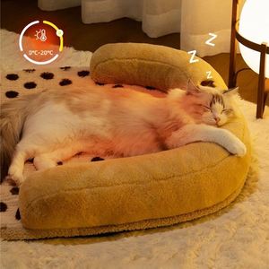 Modern Cartoon Luxury Breathable Soft Polka Dot Warm Mattress with Super <b>Mat</b> Rabbit Plush Flannel Cover for Dogs Cats Winter Bed - Product Image 5