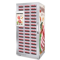 Distributeur automatique intelligent Vendlife, en acier métallique de luxe, avec écran tactile, pour la vente de viande fraîche et de produits alimentaires, avec paiement par carte de crédit et code QR.