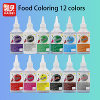 Colorant Alimentaire 12 Couleurs Halal Liquide Norme GB 26687 pour Coloration de Gâteaux Colorant Comestible Marque Kaibei Shandong Food