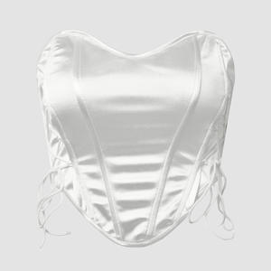 XS-L Sexy fille épicée à lacets couleur unie poitrine enveloppé rue dos nu poisson os taille débardeur - Product Image 5