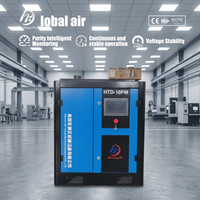 Compresseur d'air rotatif à vis, stationnaire, monophasé/triphasé, grande capacité, 10 bars, 300L, moteur silencieux, garantie 5 ans