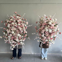 Arche florale artificielle K62 avec roses et verdure pour mariage, Noël, remise de diplôme, décoration de scène