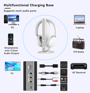 LE <span class=keywords><strong>Audio</strong></span> <span class=keywords><strong>Casque</strong></span> <span class=keywords><strong>sans</strong></span> <span class=keywords><strong>fil</strong></span> BT avec jeu de puces Qualcomm Optimal <span class=keywords><strong>pour</strong></span> regarder la télévision Dock de charge Ports <span class=keywords><strong>audio</strong></span> optiques AUX équipés - Product Image 3