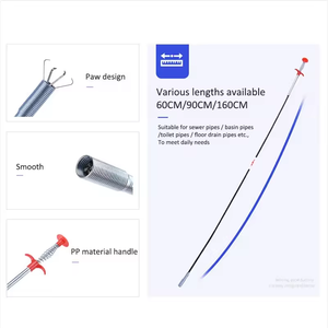 Potente Pinza per Scarichi <span class=keywords><strong>da</strong></span> 35 Pollici, Strumento Flessibile a Lunga Portata per Pulizia di Scarichi Stretti e Curvi, Pulitore a Molla per Fognature - Product Image 4
