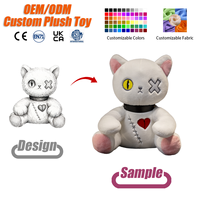 Peluche en coton personnalisée OEM ODM Chat Noir 25cm/35cm Animal en peluche personnalisé Chaton Toutes Tailles Vente en Gros