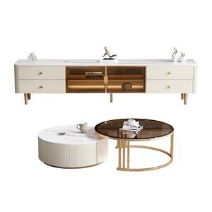 Table basse et meuble TV en pierre, style minimaliste moderne, pour ensemble de salon - Product Image 4