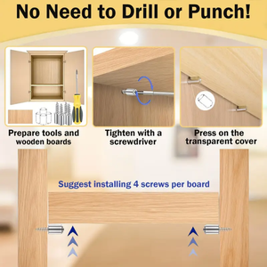 Supports d'étagère en plastique pour armoire, <span class=keywords><strong>vis</strong></span> de fixation, supports d'étagère, clous antidérapants, manchons antidérapants, <span class=keywords><strong>vis</strong></span> autotaraudeuses, stratifié, cuisine, salle de bain - Product Image 6