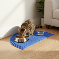 Tapis de bol pour animaux de compagnie en demi-cercle moderne, doux, sans BPA, en PVC, antidérapant, imperméable, pour chats et chiens, petite taille, toutes saisons