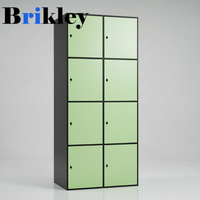 Casier en stratifié massif de qualité supérieure Brikley, couleur gris, épaisseur 12 mm, avec serrure électronique, serrure à combinaison, serrure RFID