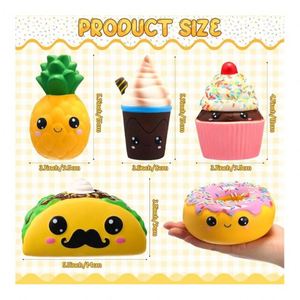 TOYSRUNNER ของเล่นยอดฮิตน่ารักสไตล์ญี่ปุ่นโมจิ ทำจากโฟม TPR/PU ของเล่นบีบคลายเครียดรูปขนมหวาน 12 ชิ้น ของเล่นบีบรูปอาหารขนาดเล็ก - Product Image 4