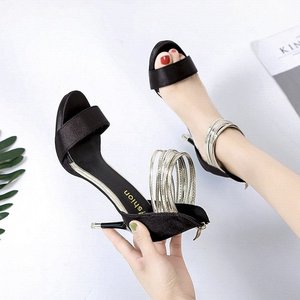 Sandali con Tacco a Spillo in Raso di Seta con Cinturino alla Caviglia, Punta Aperta e Cerniera Posteriore, Primavera Estate 2026, Eleganti e Glamour per Serate e Feste, OEM - Product Image 5
