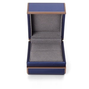 2024 cao cấp tùy chỉnh PU da màu vàng tùy chỉnh bao bì đồ trang sức Hộp nhẫn - Product Image 4