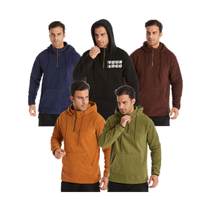 Hiver 2025 Sweat-shirts à capuche pour homme en polaire double face, imprimés brodés, avec logo personnalisé, style Hip Hop, pour l'entraînement, épais, décontractés, unis - Product Image 1