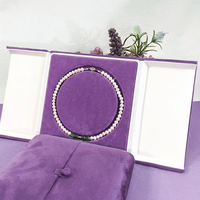 Boîte à bijoux rectangulaire de luxe en velours, anti-poussière, à double ouverture, personnalisée en gros, pour l'emballage de bijoux (perles, chaînes cubaines)