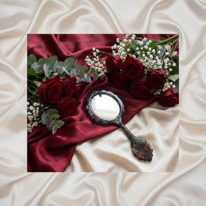 กระจกมือถือเรซิ่นเคลือบเงาเรียบเนียน เหมาะสำหรับการแต่งหน้าในชีวิตประจำวันหรือใช้เพื่อการตกแต่ง เพิ่มความมีสไตล์ - Product Image 1