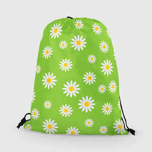 Eco-Friendly Waterproof Polyester Drawstring Sportpack Customizable Fresh Flowers Design-Daisy Sunflower Pattern Promotional