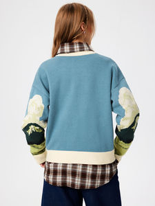 2024 tùy chỉnh Phi Hành Đoàn cổ Jacquard mô hình tùy chỉnh của phụ nữ Đan Áo len - Product Image 4