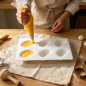 Mango Mousse Cake Silicone Mold 6 Cavity High Temperature Resistant Baking Tool Fruit Shape Commercial Use - Product Image 3