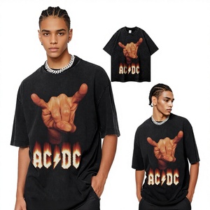 American-style Street Parody Direct Spray <b>Print</b> Cotton Breathable Moisture-wicking Vintage Washed Distressed Short-sleeve - Product Image 1