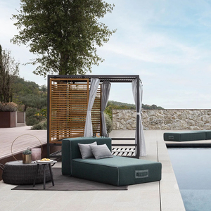 <span class=keywords><strong>Lit</strong></span> de repos extérieur de luxe <span class=keywords><strong>en</strong></span> <span class=keywords><strong>bois</strong></span> de teck avec auvent Lits cabanes de piscine <span class=keywords><strong>en</strong></span> métal durable pour hôtels - Product Image 6
