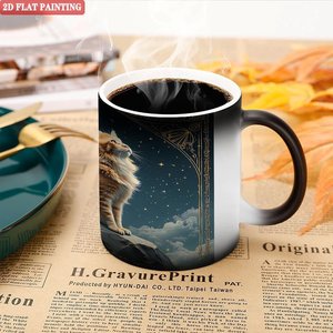Taza de Cerámica Esmerilada de 11 oz, Taza de Café con Diseño de Gato Activada por Calor - Product Image 5