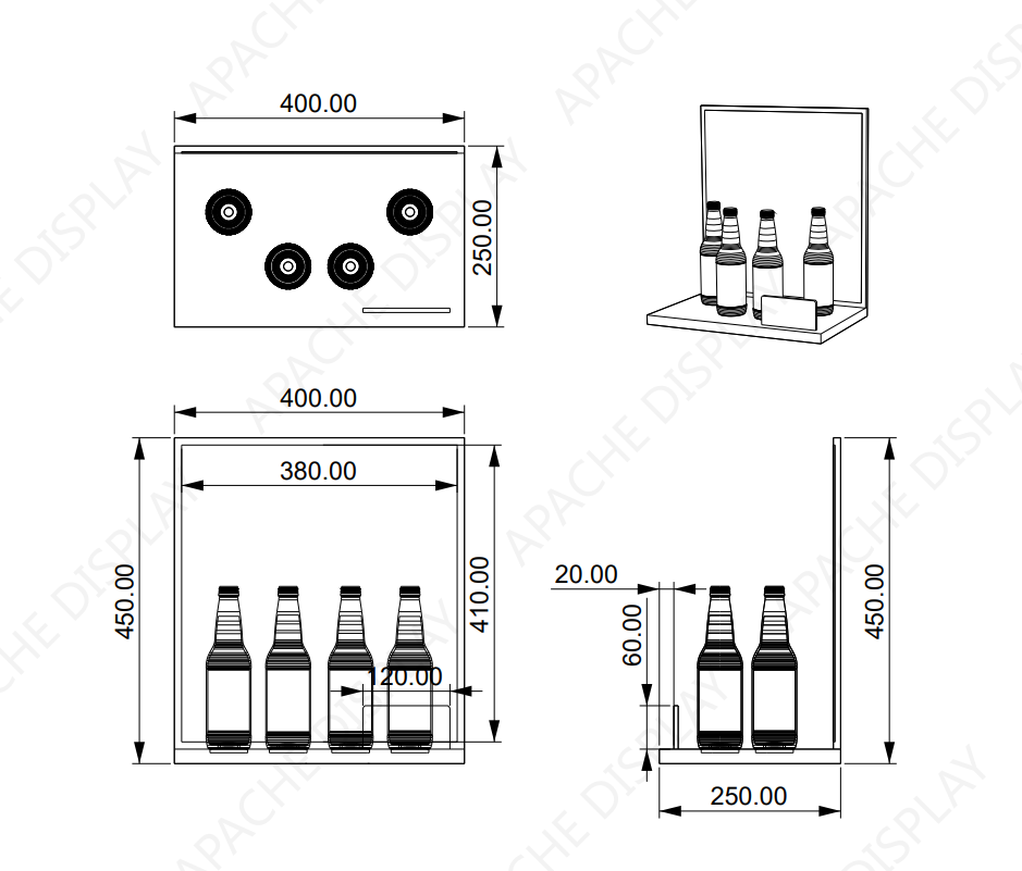 Customized Acrylic Tabletop Beverage Display Rack for Bars and Retail Shops Easy to Assemble — view 2