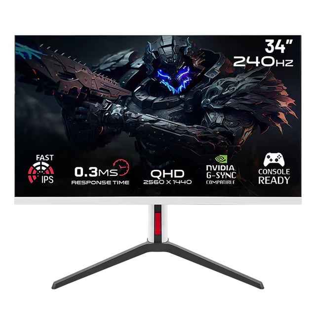 Best Selling 34 Inch VA Panel Gaming Monitor 240Hz Refresh Rate Desktop Computer LED Screen with Adjustable Stand