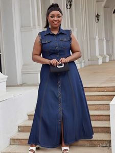 Abito in Denim taglie forti africano 2025 da <span class=keywords><strong>donna</strong></span> abito in Denim largo alla moda <span class=keywords><strong>Jeans</strong></span> abito o <span class=keywords><strong>donna</strong></span> - Product Image 6