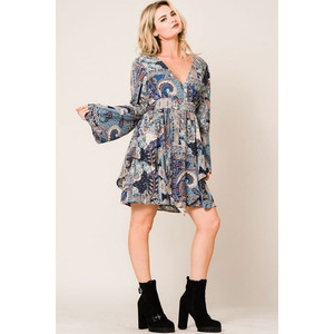 Mini Abito Blu Stampato Avery - Product Image 4