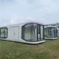 Maison préfabriquée modulaire de luxe en acier, petite capsule spatiale intelligente de 40 pieds