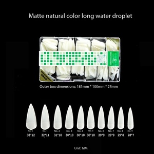 Ongles artificiels ultra-fins transparents pour salon de manucure, effet givré goutte d'eau, demi-couverture et couverture complète, extensions longues - Product Image 3