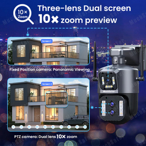 กล้องวงจรปิดแบบ PTZ ซูม10X ได้3เลนส์12MP ไร้สาย6K ไร้สาย IPC360กล้องรักษาความปลอดภัยกลางแจ้งที่บ้านกล้อง PTZ IP - Product Image 3