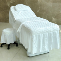 Housse de lit de salon de beauté moderne, électrique, portable et pliable, en tissu blanc