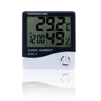 Thermomètre et hygromètre numériques portables alimentés par batterie à grand écran LCD pour un usage domestique