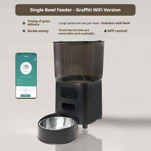 宠物智能不锈钢可定制自动猫喂食器，5L容量WIFI 2.4G遥控定时剂量可视化 - Product Image 3